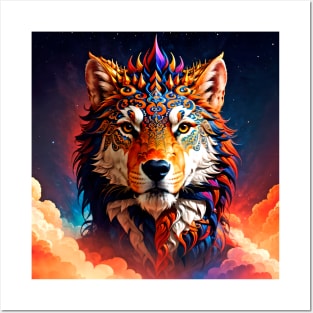 Celestial Doggon - Trippy Psychedelic Art Posters and Art